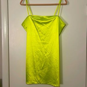 Neon Yellow bodycon dress from H&M || Size 16